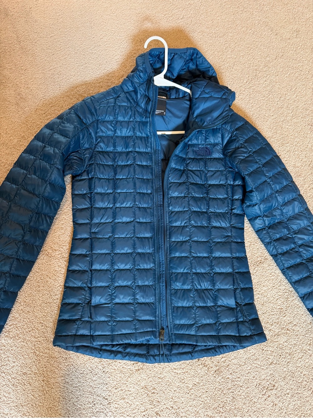 The North Face Women's Teal Quilted Hooded Puffer Jacket